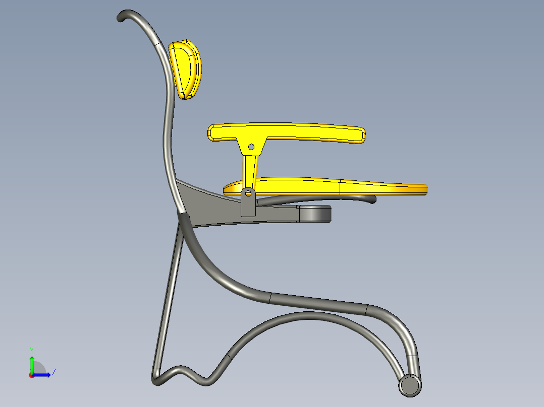 轮椅椅子设计左视图