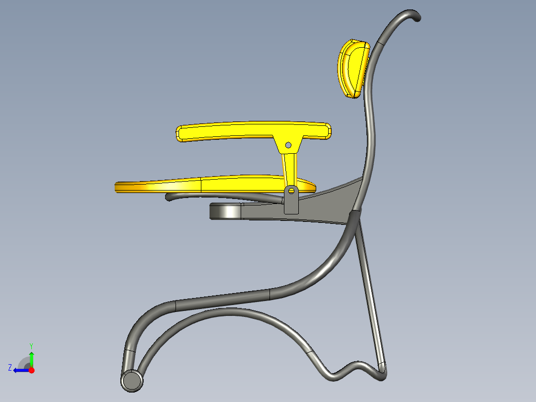 轮椅椅子设计右视图
