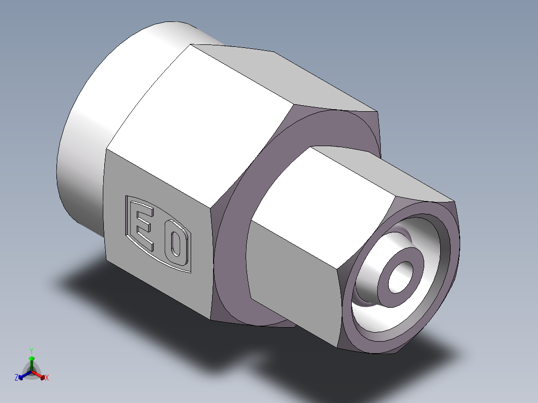 压力表接头-带螺母、7BD-08-16GDK+S主视图