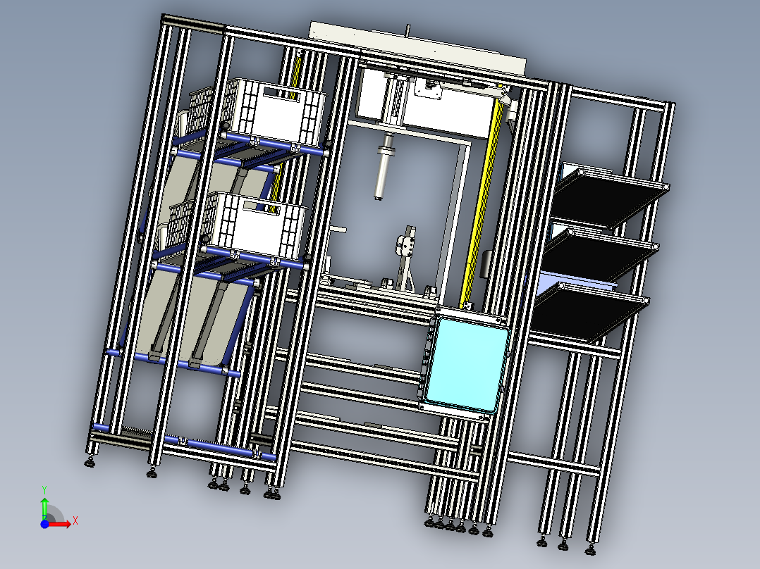 物料架结构3D模型前视图