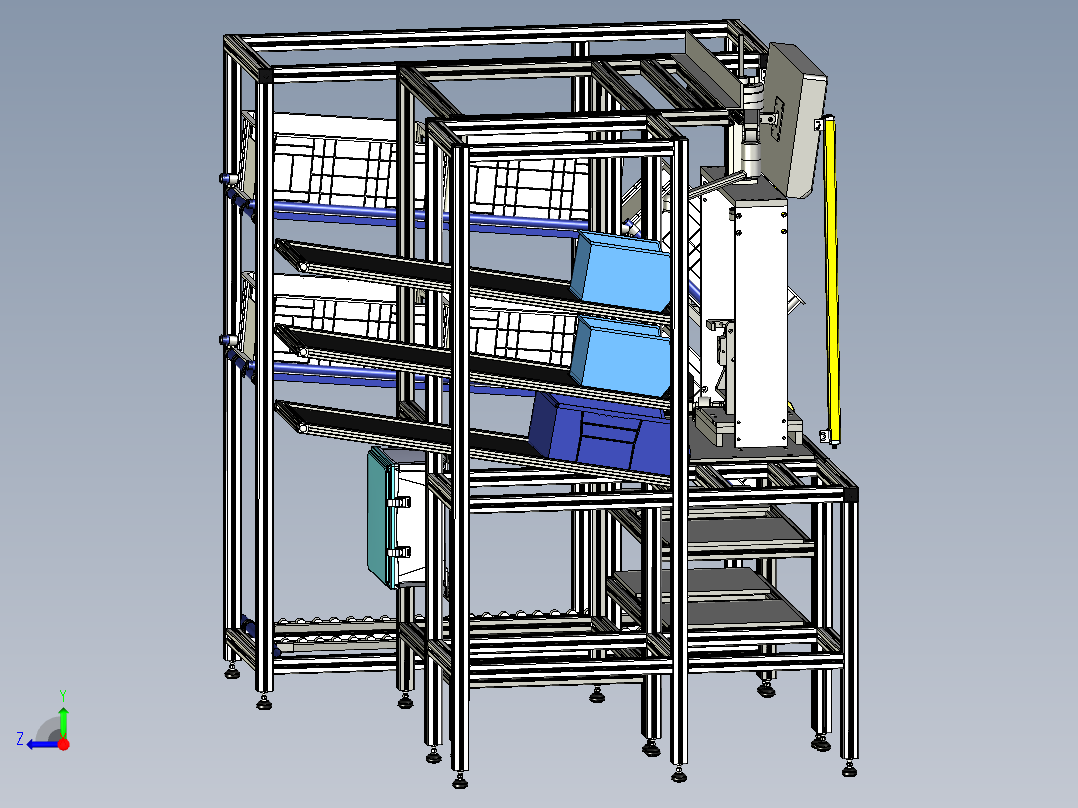 物料架结构3D模型右视图