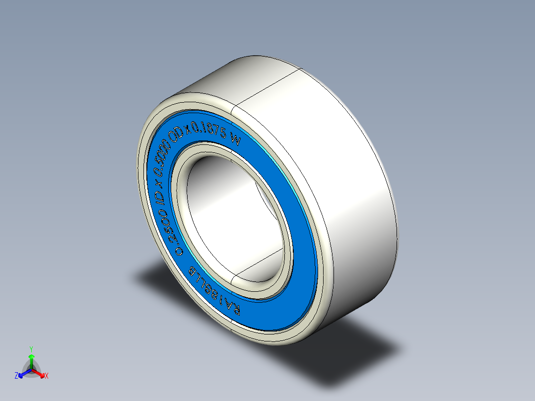 完整的全球参数化微型-小型轴承库，英制系列、宽(A)、双密封(LL) SolidWorks和Step CAD模型