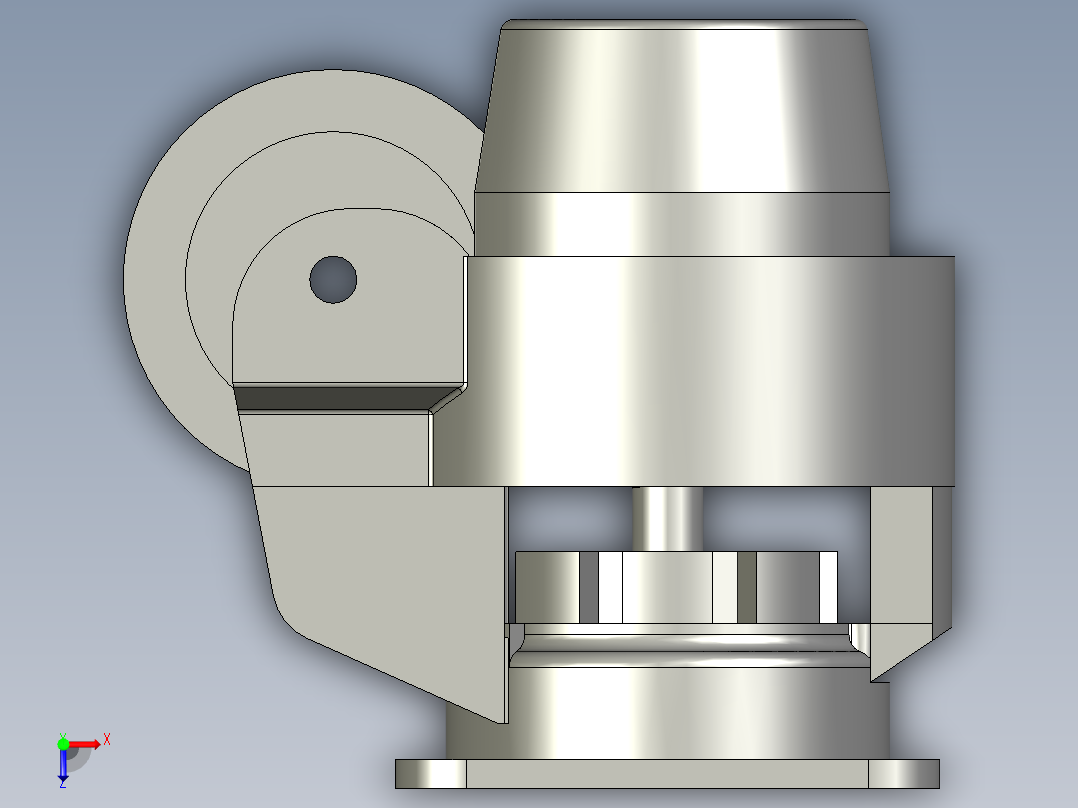 一体式脚轮GD-100F俯视图