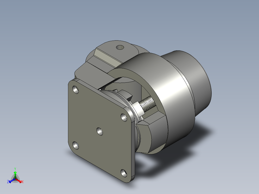 一体式脚轮GD-100F正等轴测图