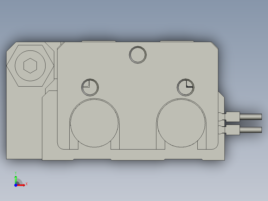 MXQ25-50A-M9PVL气动滑台前视图