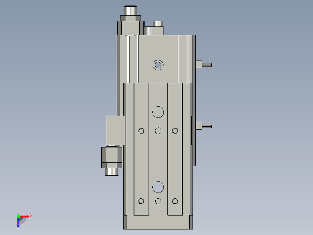 MXQ25-50A-M9PVL气动滑台俯视图