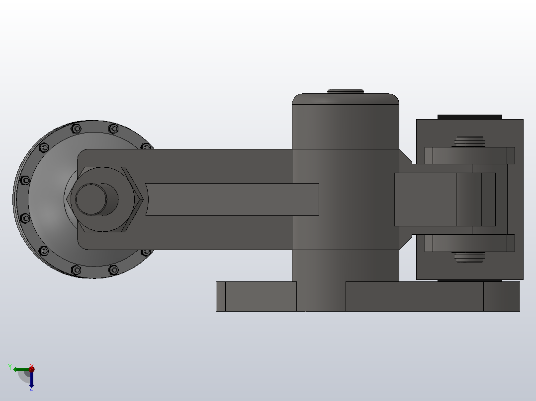 PDCA气动盘式制动器PDCA2 610×12.7-315左视图