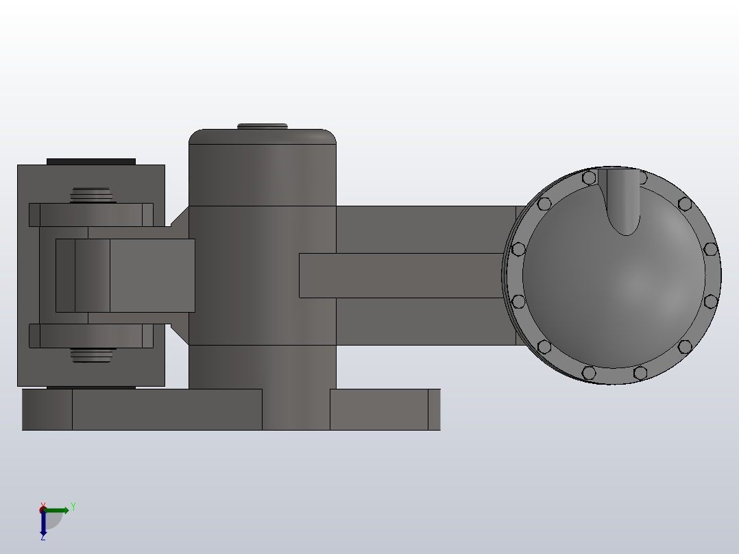 PDCA气动盘式制动器PDCA2 610×12.7-315右视图