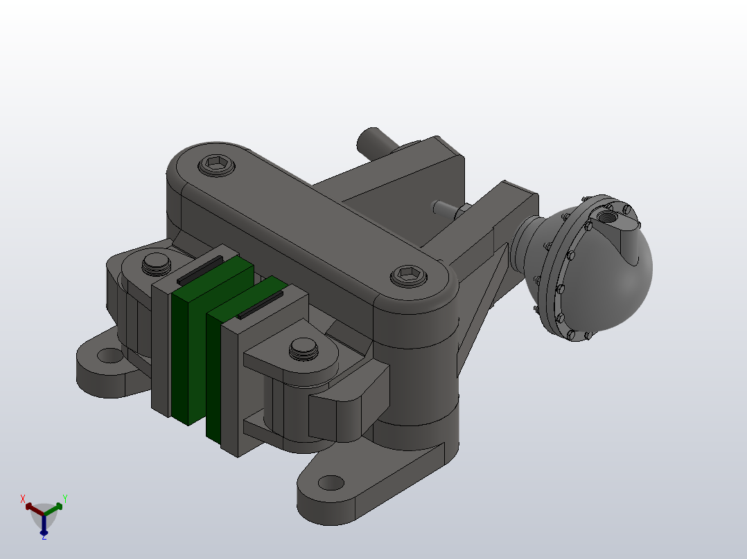 PDCA气动盘式制动器PDCA2 610×12.7-315正等轴测图