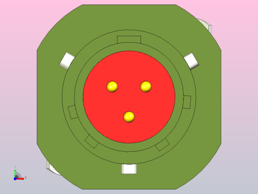 推入式信号-电源连接器，带外部锁的插头，3极前视缩略图