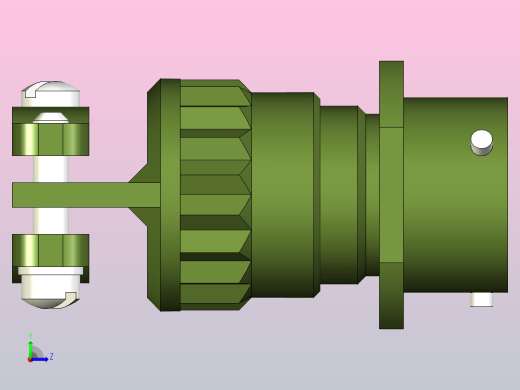 推入式信号-电源连接器，带外部锁的插头，3极左视缩略图