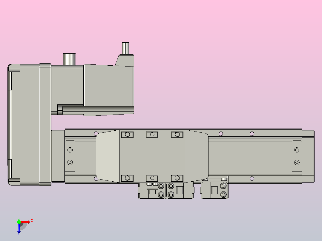 GTH4-L#-50-BR-M05-C3 GTH4内嵌式螺杆滑台 电机右折 TOYO滑台俯视图