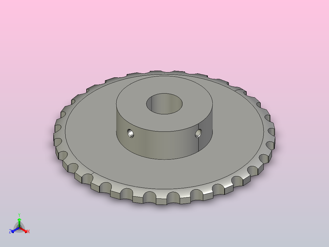 JI 1873-29T-R30-C1机加工被动轮正等轴测图