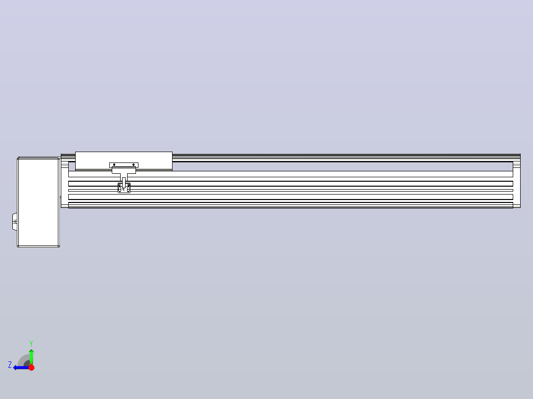 皮带直线轴半封闭可选导轨TPA-HNB-202D-140-L600-RP-C-P75-N3右视图