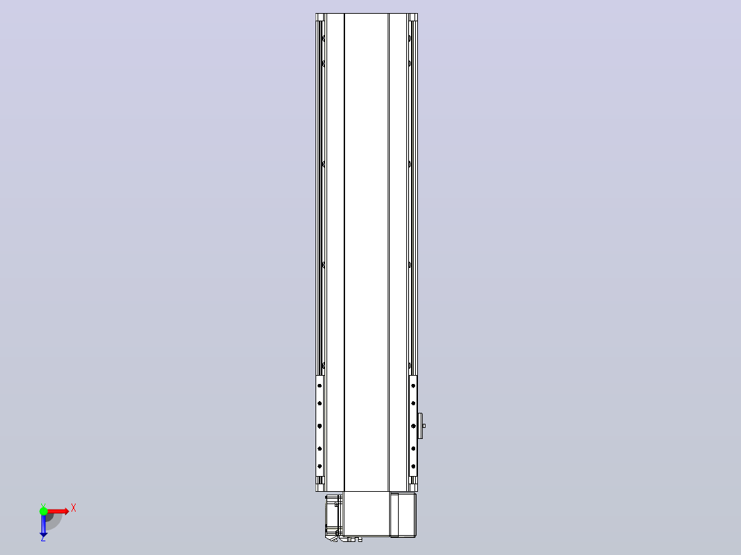 皮带直线轴半封闭可选导轨TPA-HNB-202D-140-L600-RP-C-P75-N3俯视图