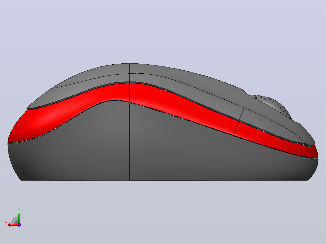 solidworks中的三维鼠标设计后视图