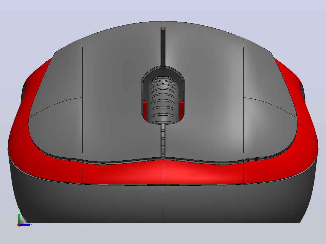 solidworks中的三维鼠标设计左视图
