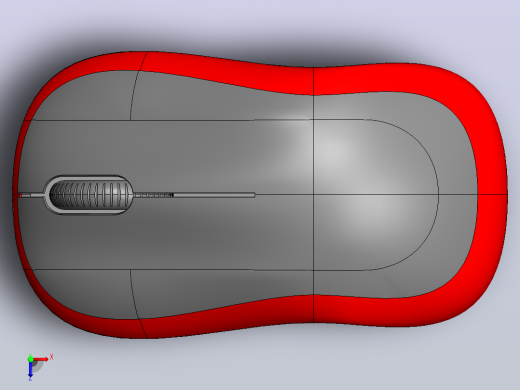 solidworks中的三维鼠标设计俯视缩略图