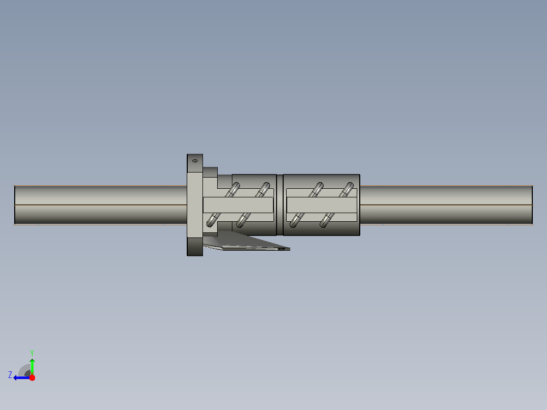 CMFZD8020-5滚珠丝杆3D模型右视图