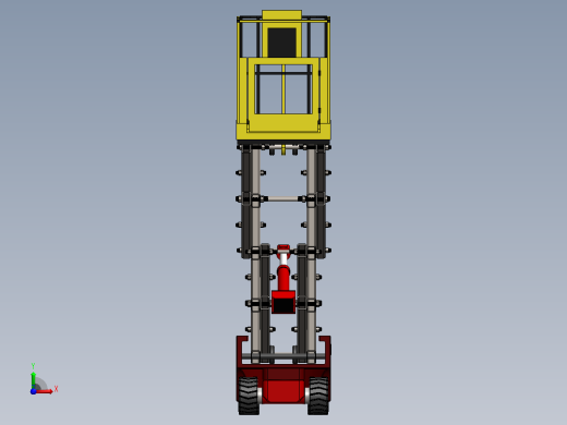 剪式升降机3D图纸+Solidworks设计前视缩略图