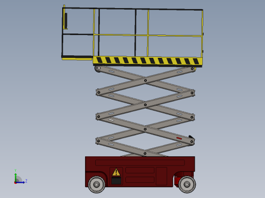 剪式升降机3D图纸+Solidworks设计左视缩略图