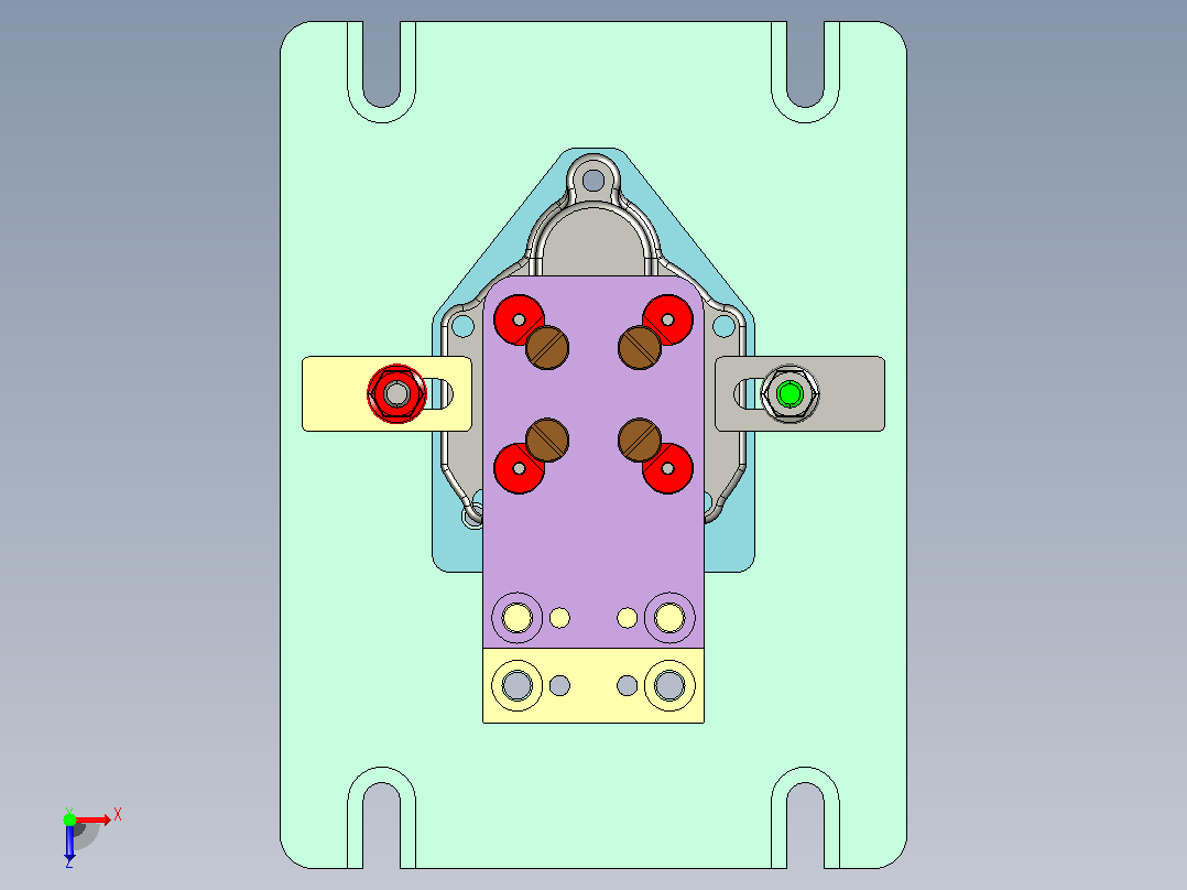 齿轮箱体端盖加工工艺及夹具设计 三维+CAD+说明书俯视图