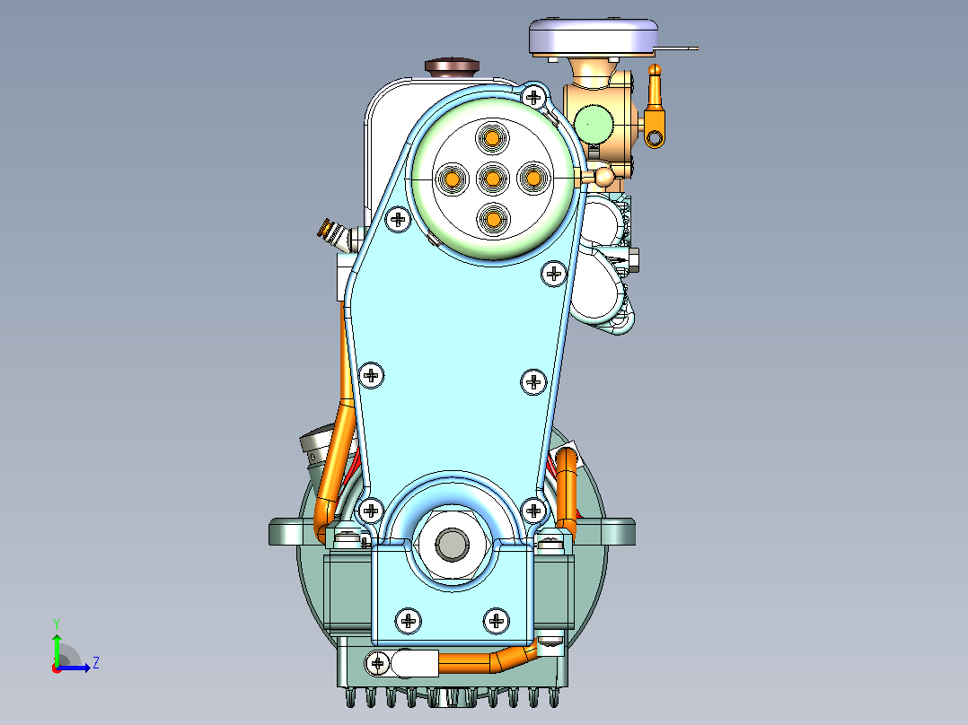 ETW -海狮30cc OHC汽油发动机左视图
