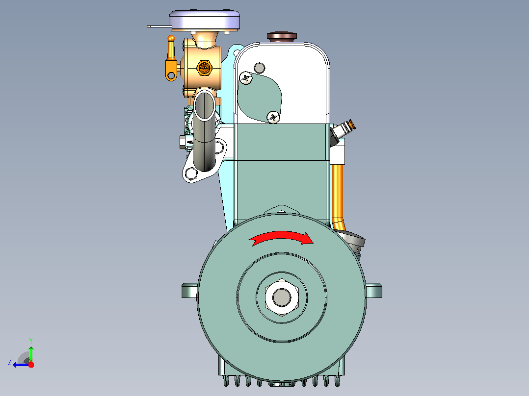 ETW -海狮30cc OHC汽油发动机右视图