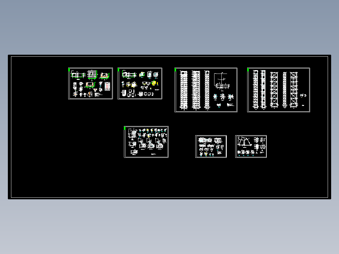 某钢结构室外独立电梯井架及钢梯建筑结构图CAD图纸