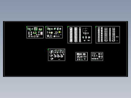 某钢结构室外独立电梯井架及钢梯建筑结构图CAD图纸
