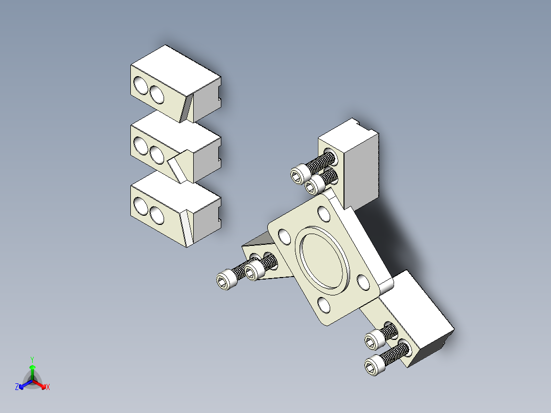 方形法兰3D模型
