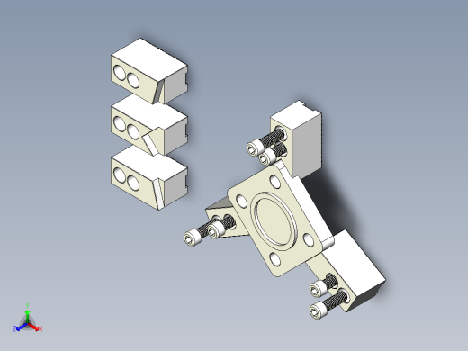 方形法兰3D模型
