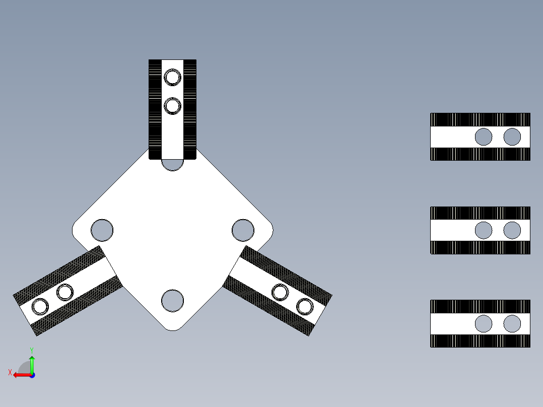方形法兰3D模型后视图