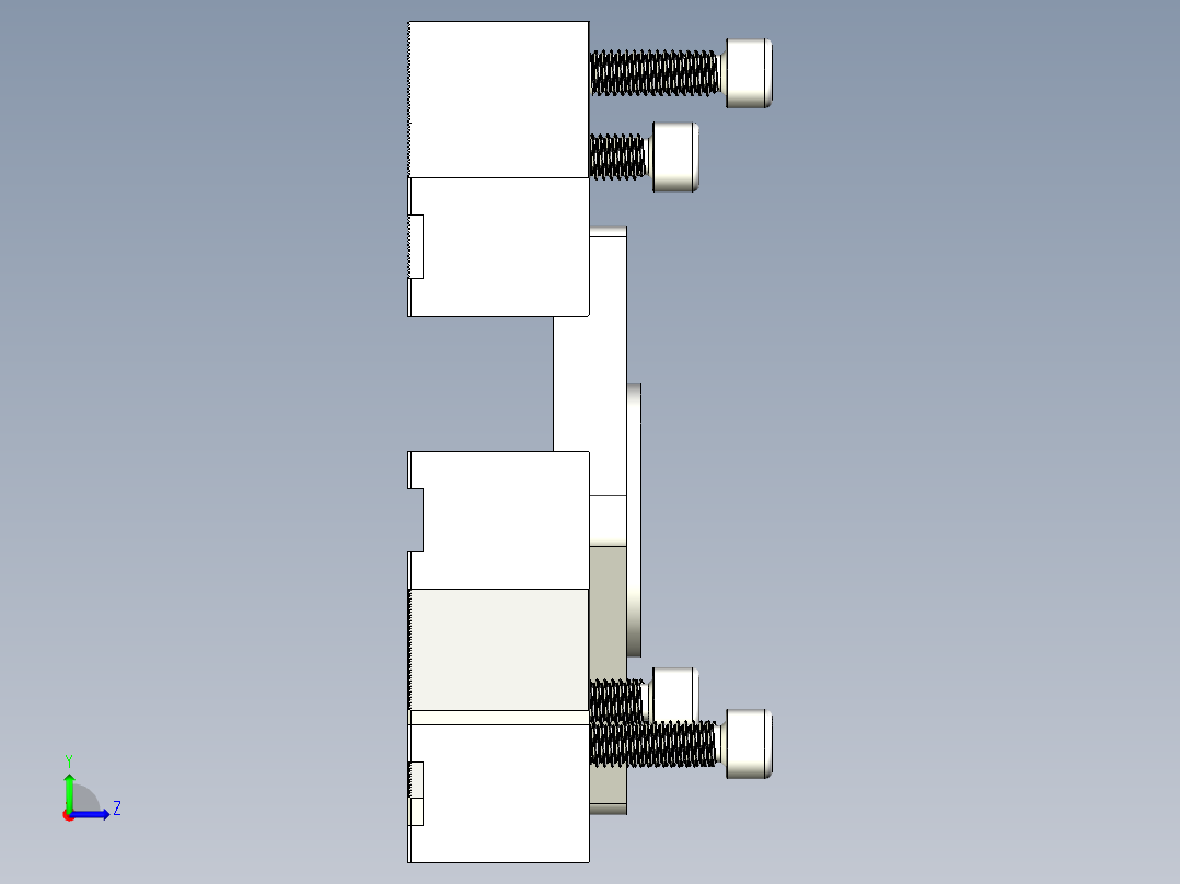方形法兰3D模型左视图