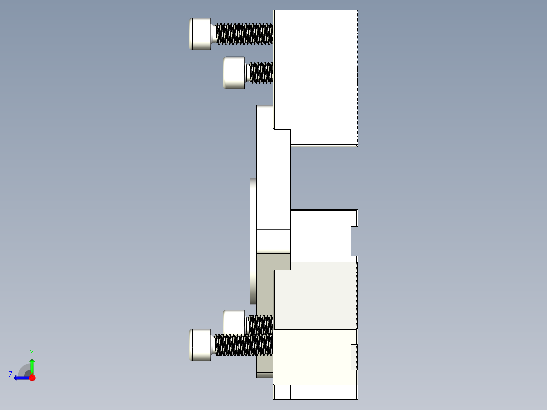 方形法兰3D模型右视图