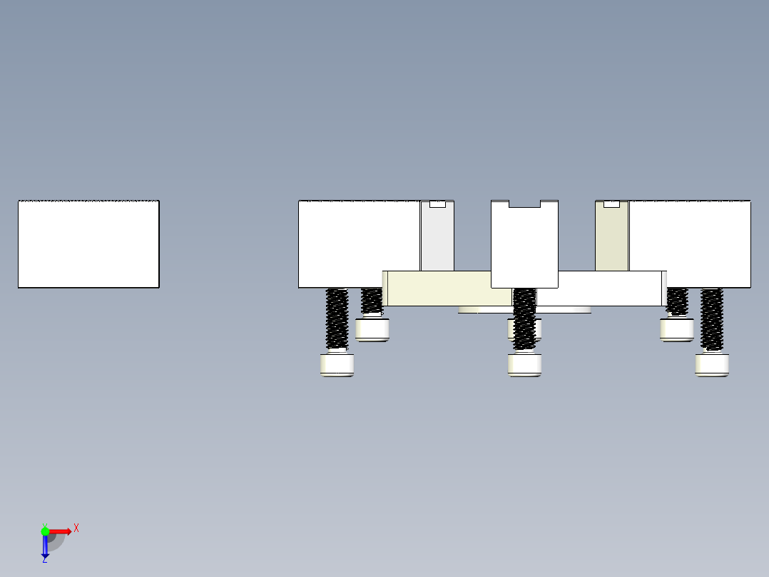 方形法兰3D模型俯视图