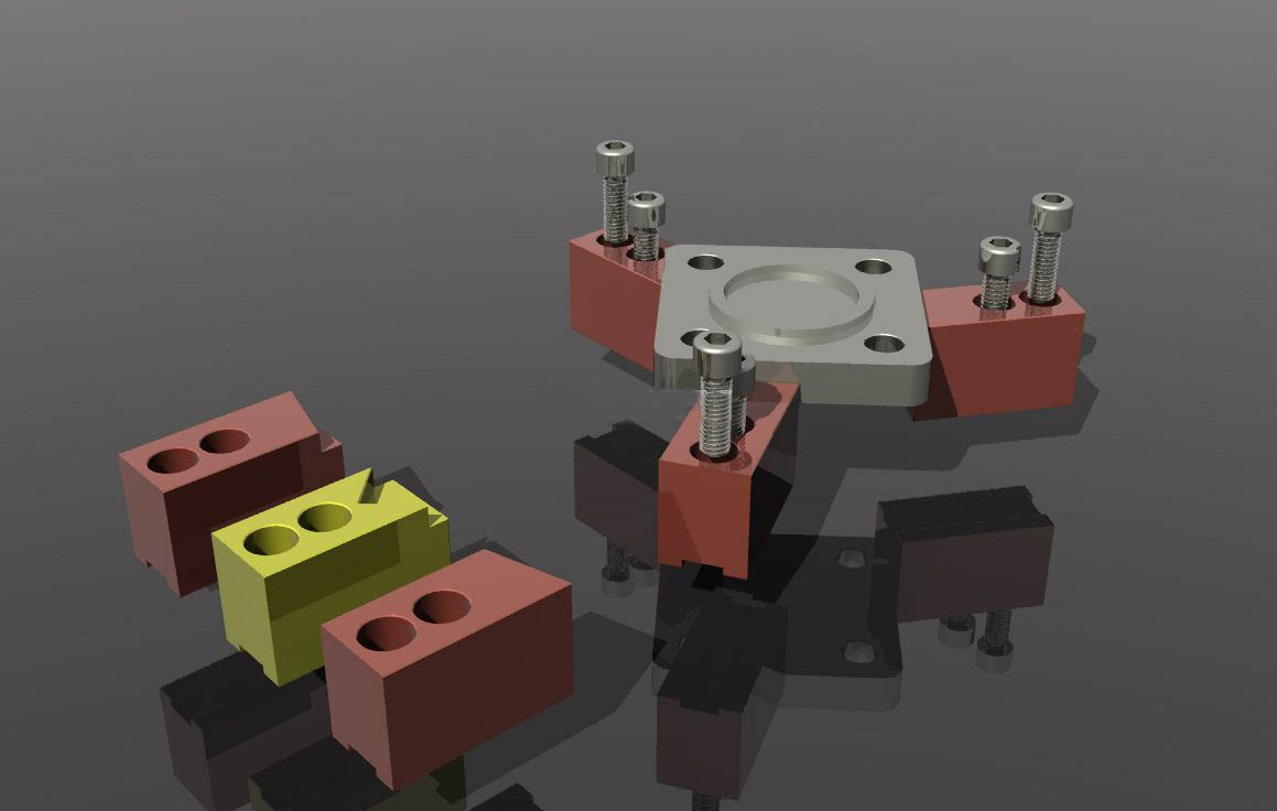 方形法兰3D模型