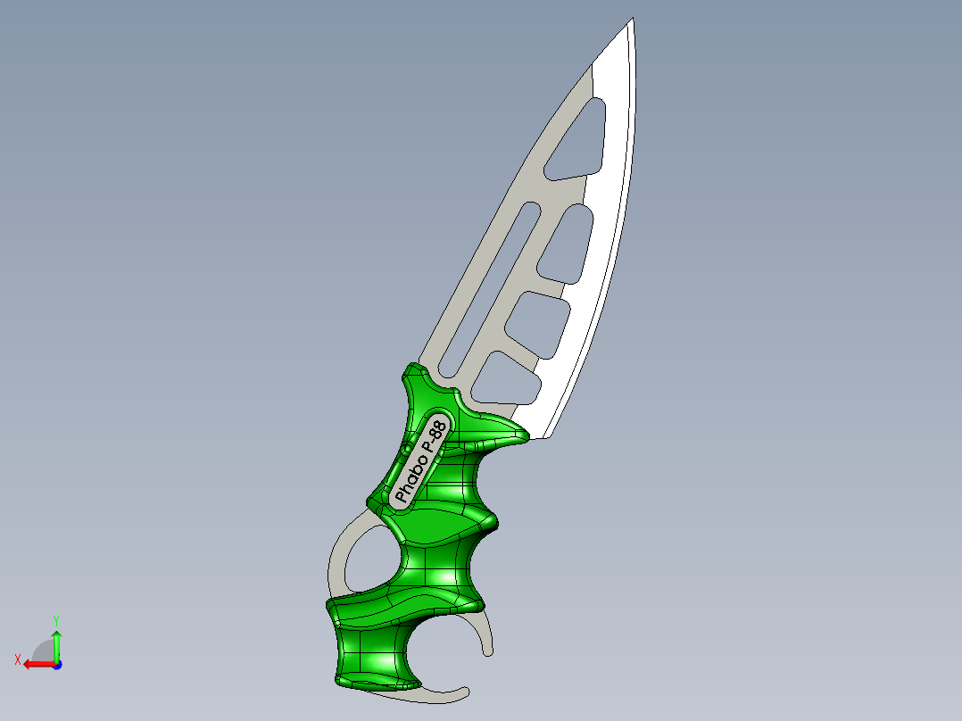 小刀3D模型后视图