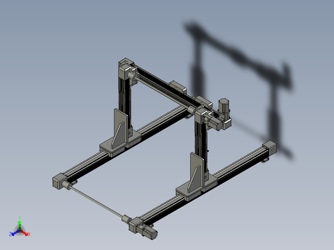 60模组XYZ坐标重型正等轴测图