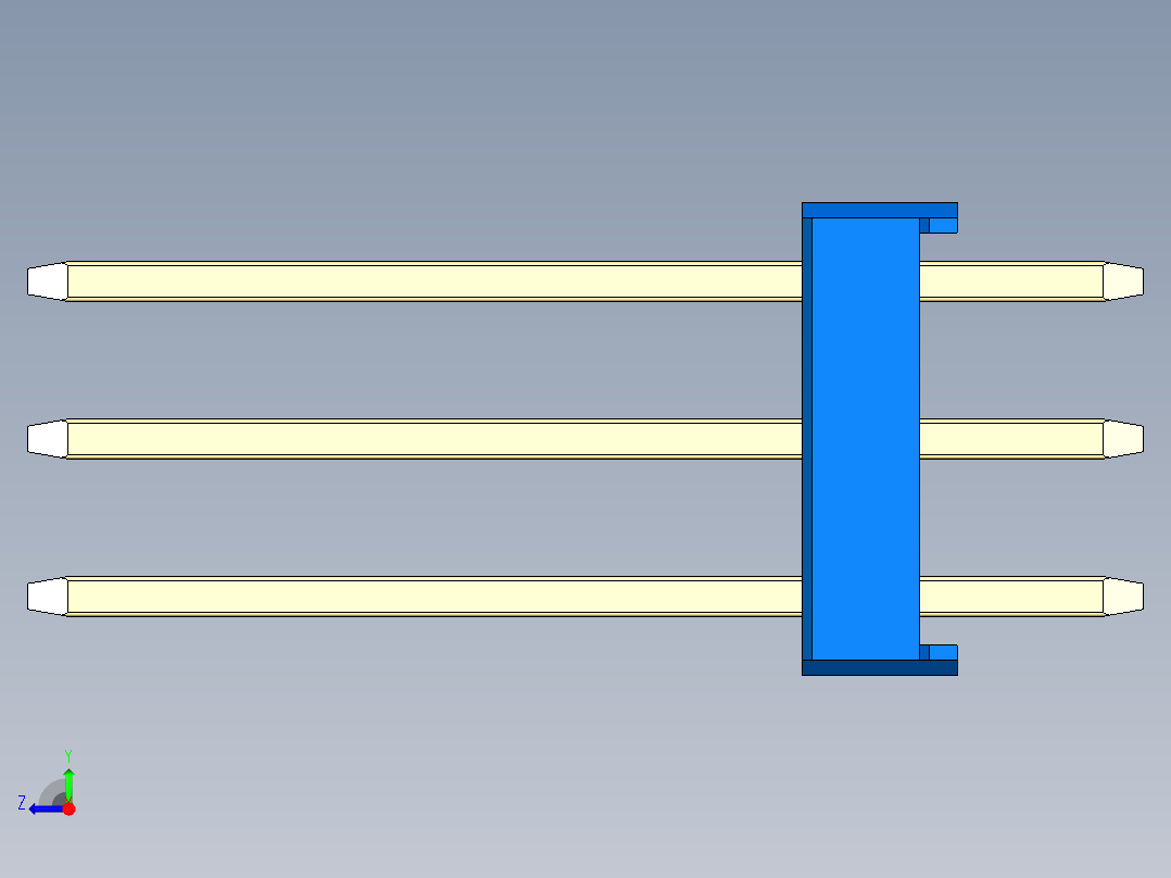 彩色公头100mil（2.54mm）系列-DS1021_blue_3x29p_100mil_Type5_rev1.0右视图