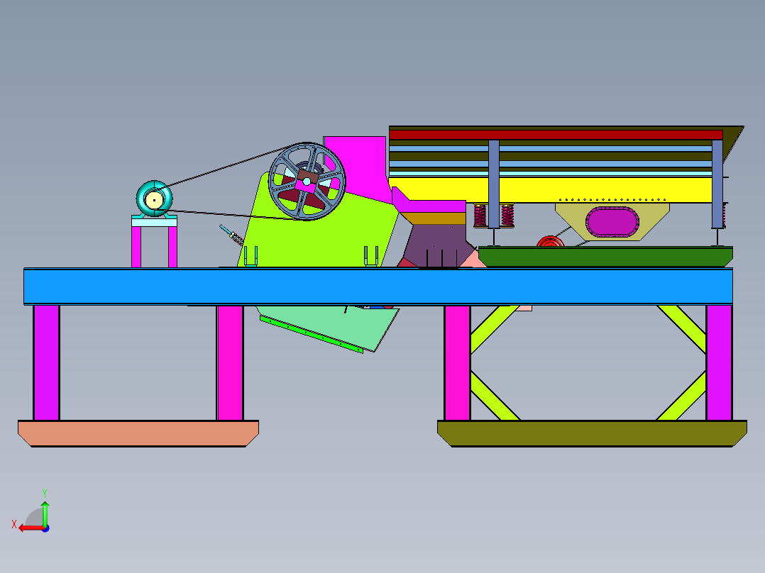震动给料输送一体小型锤式制砂机后视图