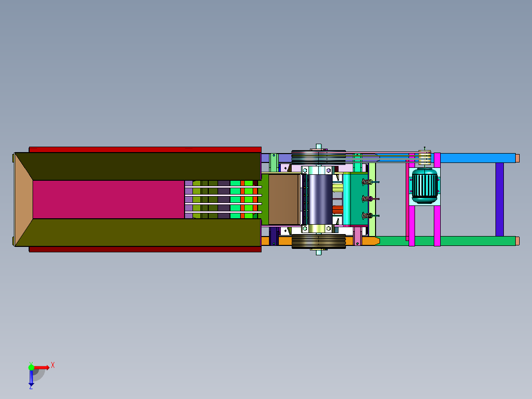 震动给料输送一体小型锤式制砂机俯视图