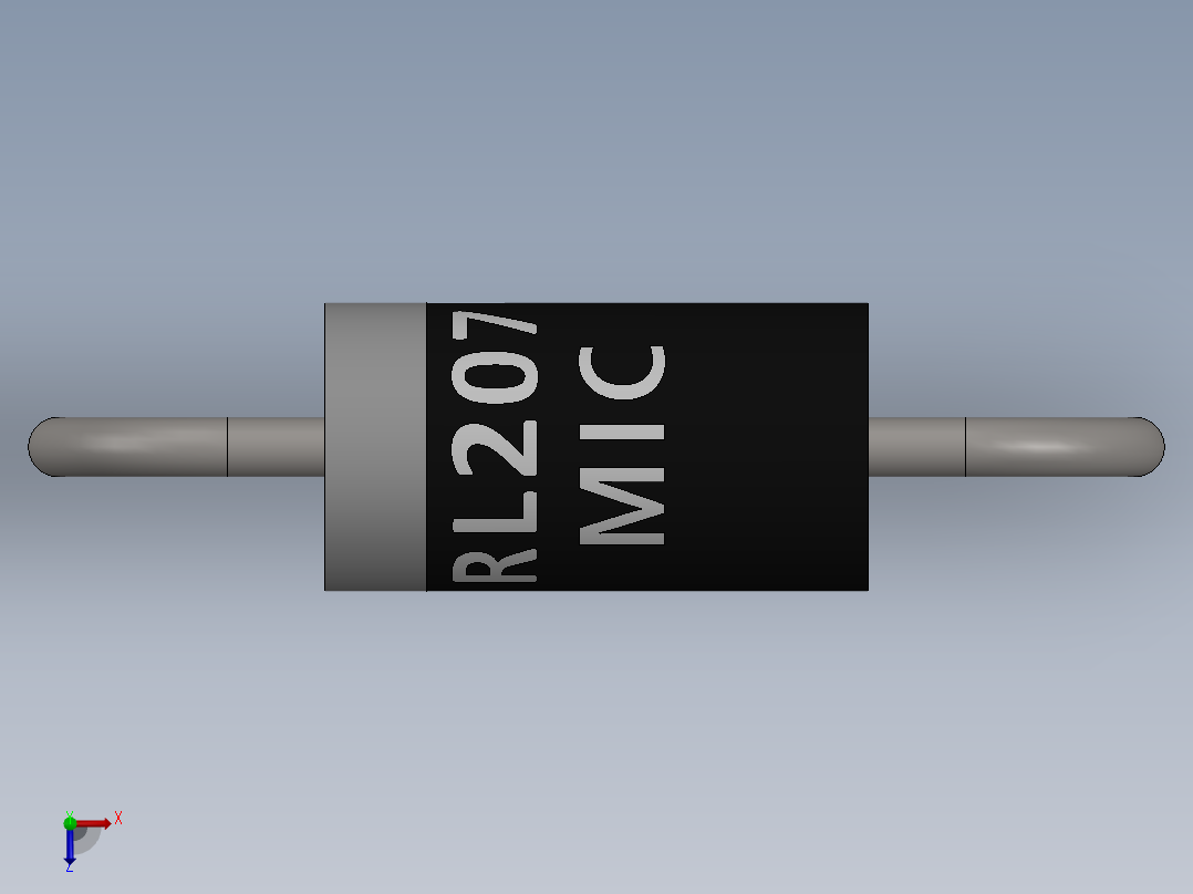 电容器 二极管 电阻器-Rectifier Diode RL207俯视图