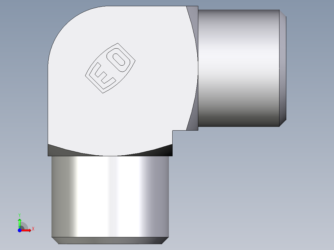 卡套式工业通用硬管接头EO_Union_elbow_W08SCFX前视图