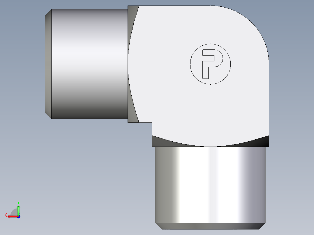 卡套式工业通用硬管接头EO_Union_elbow_W08SCFX后视图