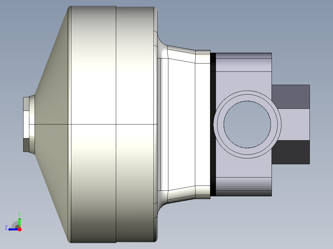 2DKMDVCP NO-DA 气动隔膜阀、常开型双作用，与男性的两端，公制系列PVC-U右视图