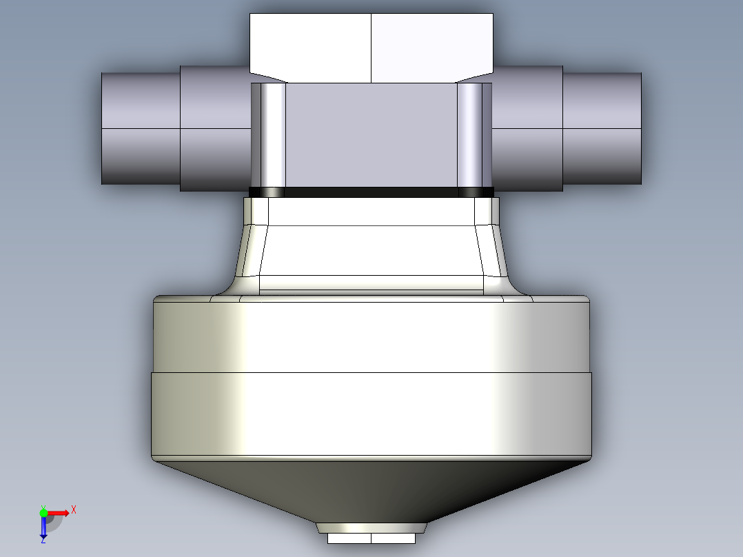 2DKMDVCP NO-DA 气动隔膜阀、常开型双作用，与男性的两端，公制系列PVC-U俯视图