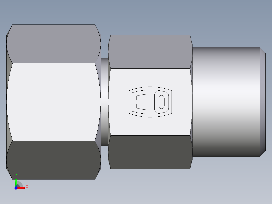 卡套式工业通用硬管接头EO_Distance_piece_adapter_DA10SOMDCF前视图