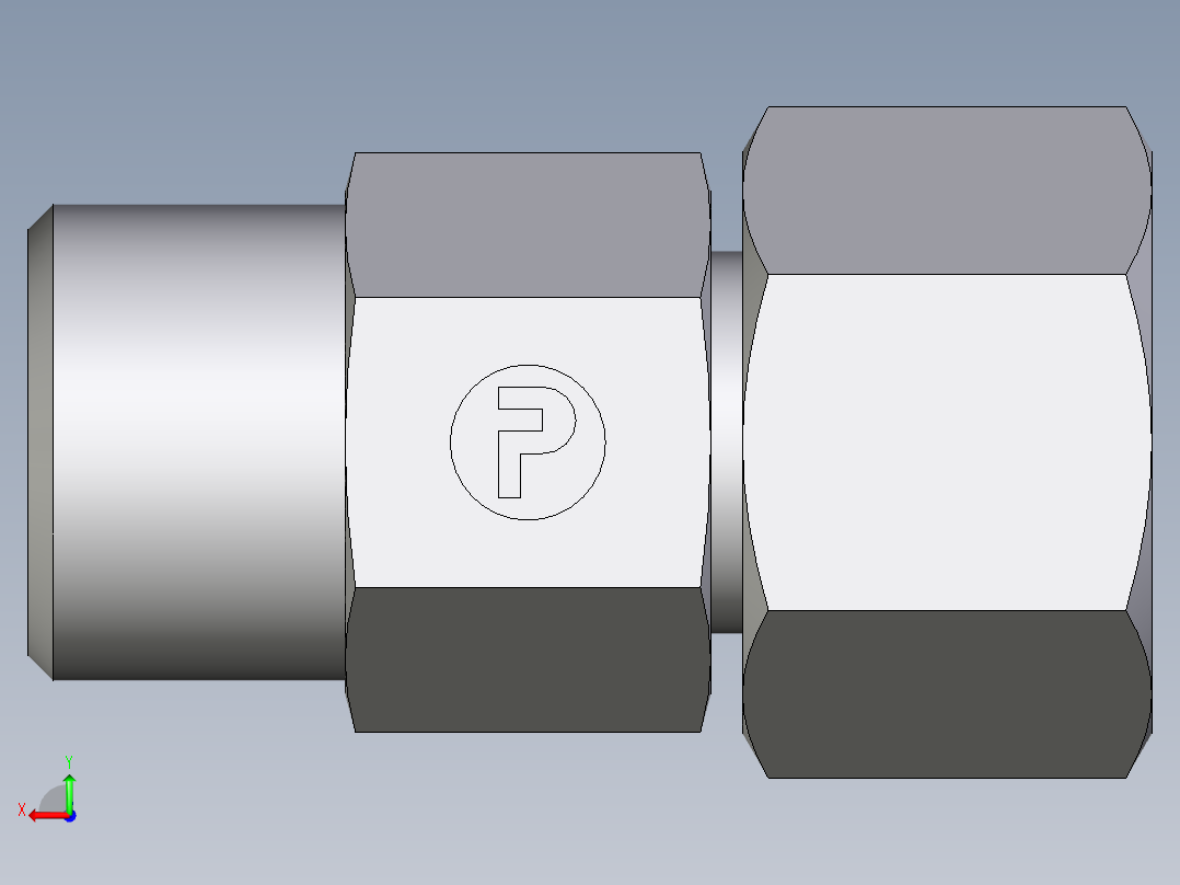 卡套式工业通用硬管接头EO_Distance_piece_adapter_DA10SOMDCF后视图