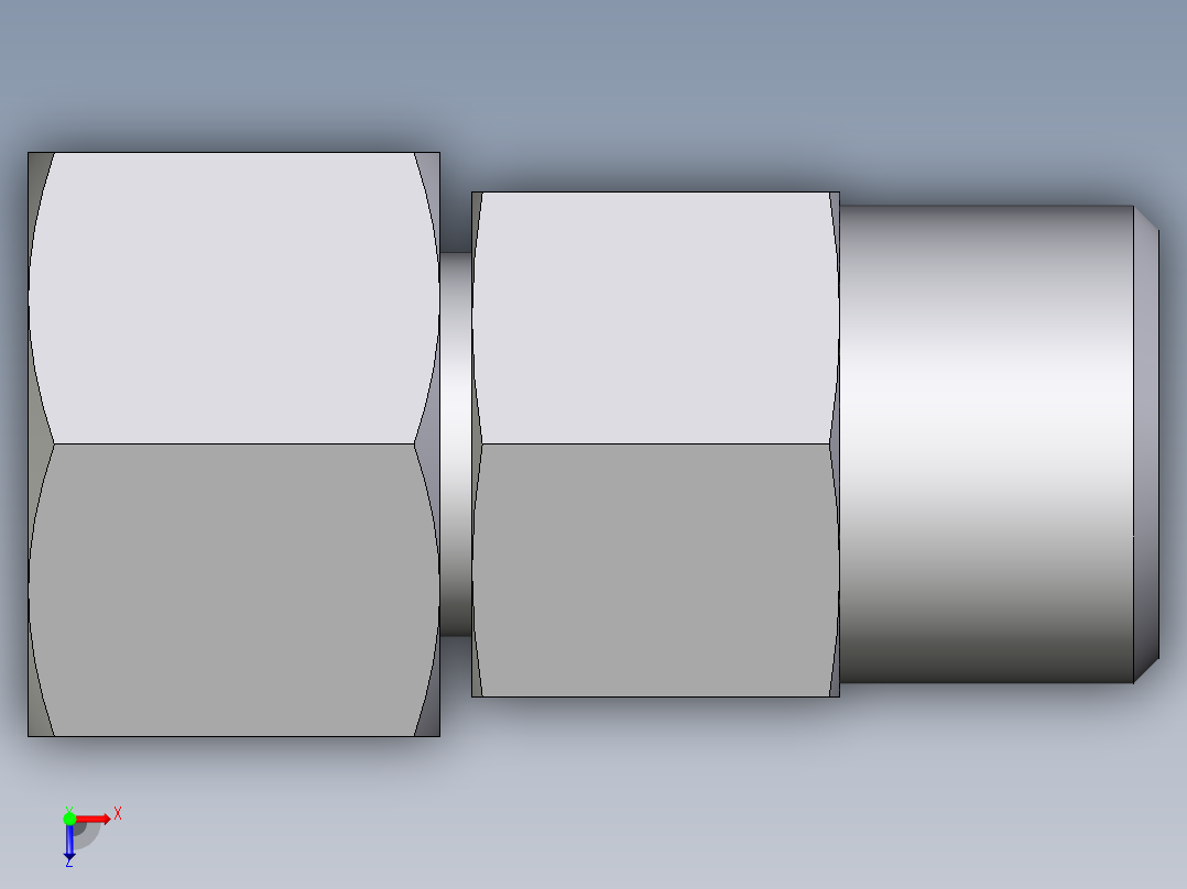 卡套式工业通用硬管接头EO_Distance_piece_adapter_DA10SOMDCF俯视图
